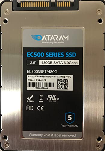 Dataram Enterprise Class 500 Series 480GB 2.5″ SATA SSD Drive with (TCG) Opal 2.0 Encryption, 5 Year Warranty