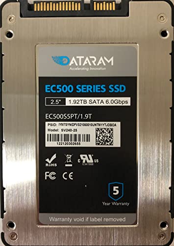 Dataram Enterprise Class 500 Series 1.9TB 2.5″ SATA SSD Drive with (TCG) Opal 2.0 Encryption, 5 Year Warranty
