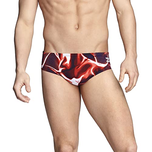 Speedo Endurance+ Flash Time Brief Male-Red/White/Blue (Size 28)