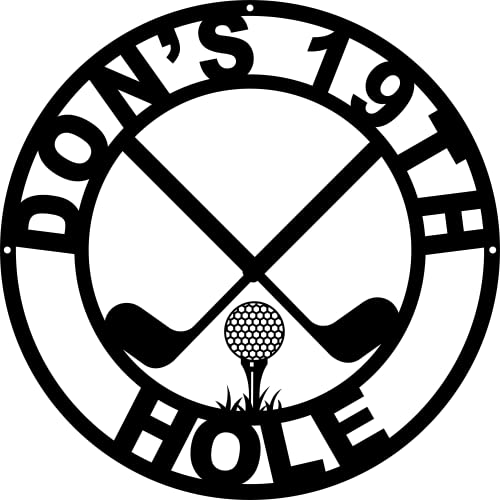 Personalized 19th Hole Custom Golf Metal Sign – Funny Man Cave Sign for Golfers – Custom Metal Pub Wall Art Decorative Accent Home Decor Sign for Man Cave Bar – Painted Indoor Outdoor Made in USA