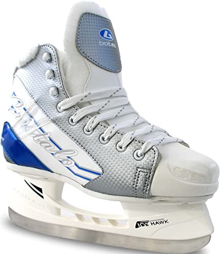 Botas – CRISTALO 171 – Women’s Ice Skates | Made in Europe (Czech Republic) | Color: White with Blue, Adult 6.5