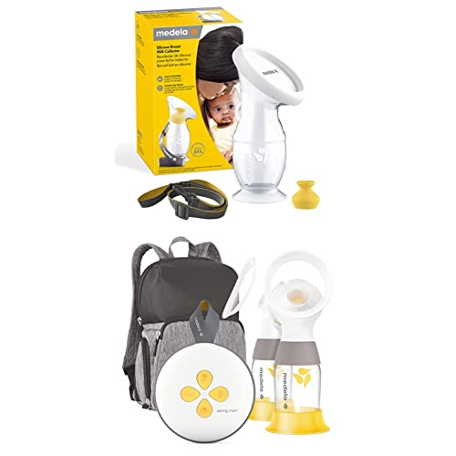 Medela Swing Maxi Breast Pump and Breast Milk Collector | Double Electric Breastpump | Closed System | Silicone | Lanyard and Spill- Resistant Stopper for Easy Use | Breastfeeding and Pumping