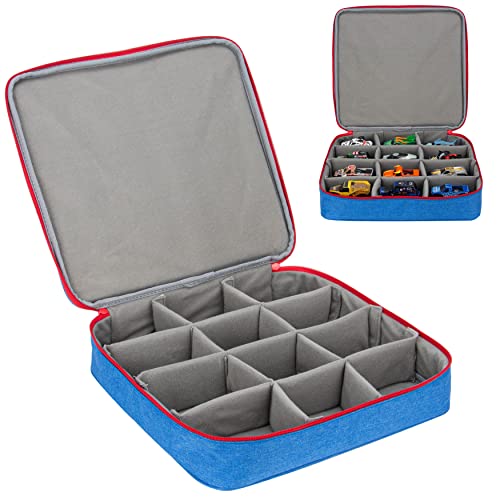 KISLANE Carrying Case for 12 Monster Jam Toy Trucks, Kids Toy Cars Storage Bag Hold 12 Monster Jam Toy Trucks, Bag Only (Blue)