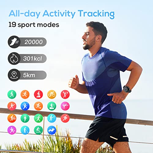 Smart Watch for Men Fitness Tracker: (Answer/Make Call) IP68 Waterproof Smartwatch for Android iOS Phone Sport Running Digital Watches with Heart Rate Blood Pressure Sleep Monitor Step Counter Round | The Storepaperoomates Retail Market - Fast Affordable Shopping