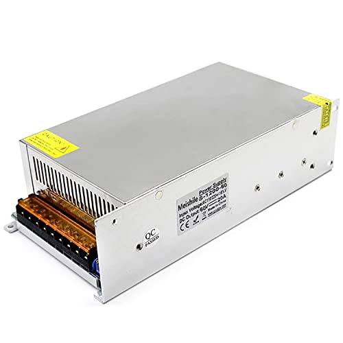 EAGWELL 60V 1200W DC Universal Regulated Switching Power Supply, 20A, 96-130V AC to DC 48 Volt LED Driver, Converter, Transformer for Storefront Light, CCTV, Computer Project, 3D Printer