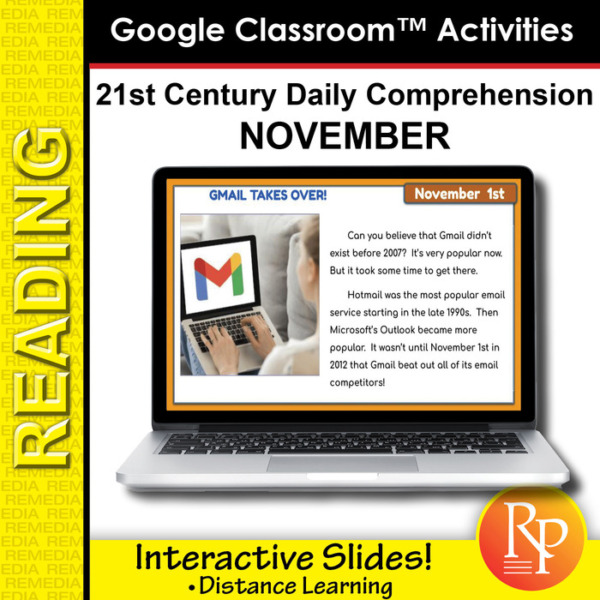 Google Classroom – 21st Century November Daily Comprehension