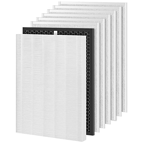 HR900 Replacement Filter Kit Compatible with Winix HR900, 3-in-1 H13 True HEPA Filter & Carbon Filter & Pre-filter, Replaces Part # 1712-0093-00 / Filter T and 1712-0094-00 / Filter U(1+1+6 Pack)