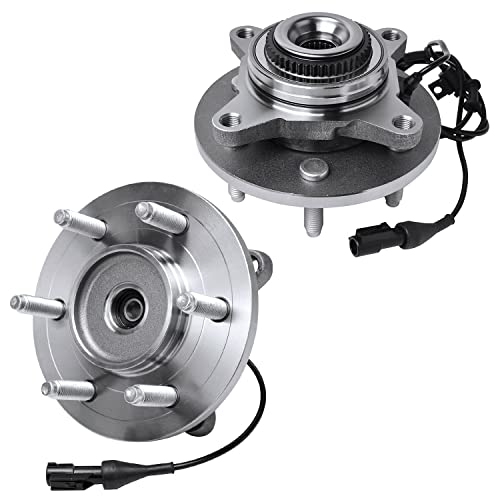Detroit Axle – 4WD 6-Lug Front Wheel Hub Bearing Assembly Replacement for Ford F-150 Expedition Lincoln Mark LT Navigator – 2pc Set