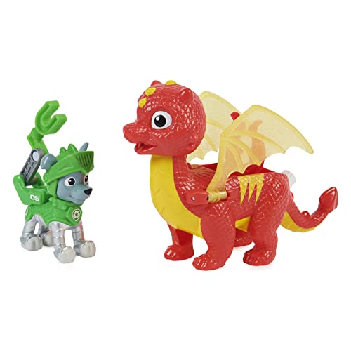 Spin Master 6063596 PAW Patrol Rescue Knights Rocky and Dragon Flame Action Figures, Setof 2