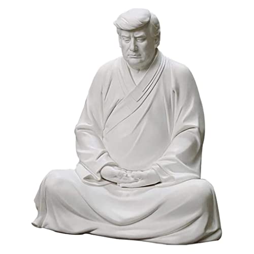 FIDALIKA Clay Zen Trump Statue, Trump Resin Buddha Statues Meditating Seated/Trump Zen Buddha, Donald Trump Buddha Statue, for Garden Decor Figurine Ornament