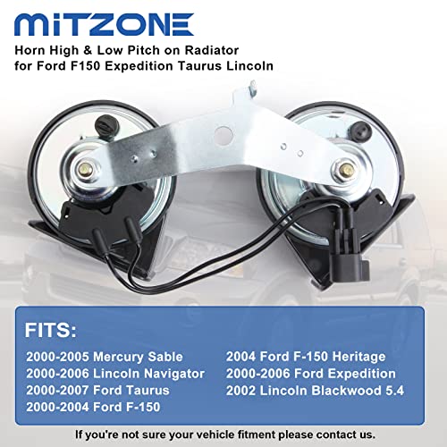 MITZONE Horn Assembly With Bracket Compatible with 2000-2007 Ford Taurus F-150 Expedition Mercury Sable Lincoln Navigator Blackwood Repalce # 2L3Z-13832-AA | The Storepaperoomates Retail Market - Fast Affordable Shopping