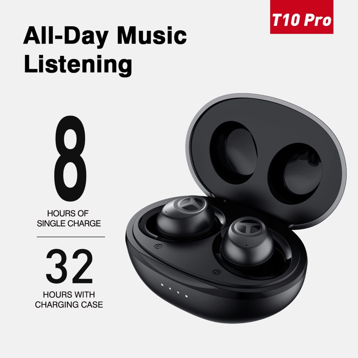 TRANYA T10 Pro Wireless Earbuds Bluetooth 5.3, 12mm Driver with Premium Deep Bass, Wireless Charging, IPX7 Waterproof, Low-Latency Game Mode in Ear Headphones – Black | The Storepaperoomates Retail Market - Fast Affordable Shopping