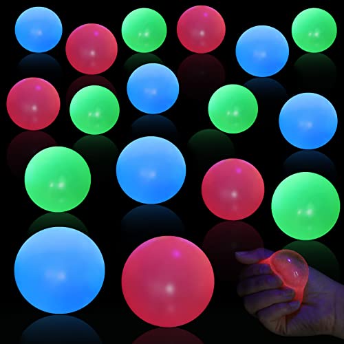 Civaner 30 Pieces Sticky Stress Ball Bulk Glow in The Dark Ceiling Balls, Glowing Ball Gift, Stress Relief Toys for Adults Kids Teens Relieve Anxiety Party Supplies, 4 Colors