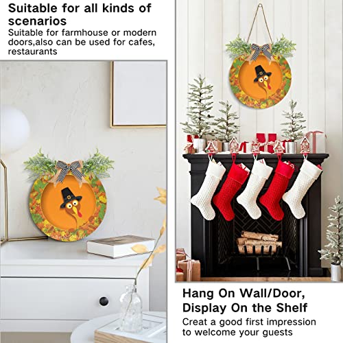 Thanksgiving Turkey Door Wreaths for Front Door Outside, Fall Maple Leaves Round Hanging Signs for Home Decor Holiday Porch Wall Farmhouse Indoor Outdoor Decorations | The Storepaperoomates Retail Market - Fast Affordable Shopping