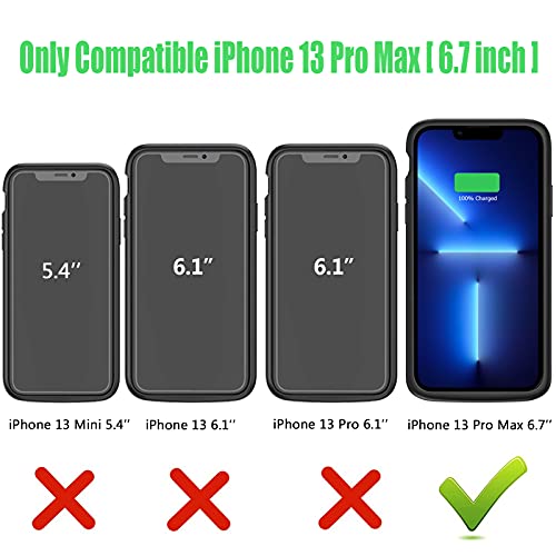 Battery Case for iPhone 13 Pro Max, 8500mAh Slim Portable Rechargeable Battery Pack Charging Case Compatible with iPhone 13 Pro Max (6.7 inch) Extended Battery Charger Case (Black) | The Storepaperoomates Retail Market - Fast Affordable Shopping