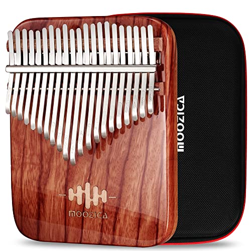 MOOZICA 21 Keys Kalimba, Solid Rosewood Single Board Professional Kalimba Thumb Piano Musical Instrument Gift (21 Keys, Rosewood)
