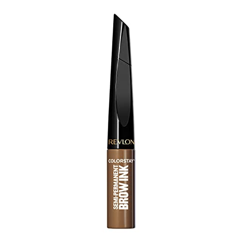 Revlon ColorStay 5-in-1 Semi-Permanent Brow Ink with Spoolie Brush, Waterproof, Transfer-proof, Smudge-proof, Easy to Remove Eyebrow Makeup, 352 Soft Brown Ink, 0.09 fl oz.
