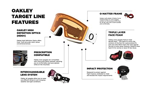 Oakley Target Line M OO7121 White w/Persimmon Ski Goggles For Men For Women + BUNDLE with Designer iWear Eyewear Kit | The Storepaperoomates Retail Market - Fast Affordable Shopping