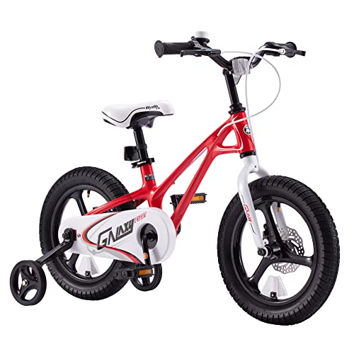 Royalbaby Galaxy 14 Inch Kids Bike Aluminum Magnesium Alloy Boys Girls Bike with Training Wheel Disc Brake for Toddlers Ages 3-5 Years Old, Red