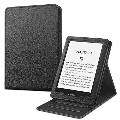 Fintie Flip Case for 6.8″ Kindle Paperwhite (11th Generation-2021) and Kindle Paperwhite Signature Edition – Slim Fit Vertical Multi-Viewing Stand Cover with Auto Sleep/Wake, Black