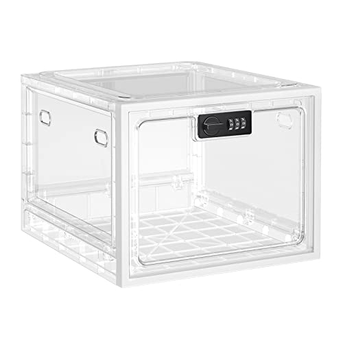Lockable Box for Safe Medication, Medication Lock Box, Lockable Storage Box for Personal Items, Freezer Lockbox,13L(Clear)