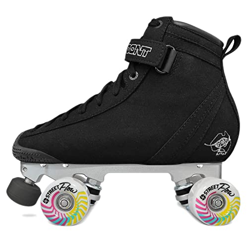 Bont Parkstar Vegan Black Suede Professional Roller Skates for Park Ramps Bowls Street for Men – Women – Boys – Girls rollerskates for Outdoor and Indoor Skating (Bont 8.5)