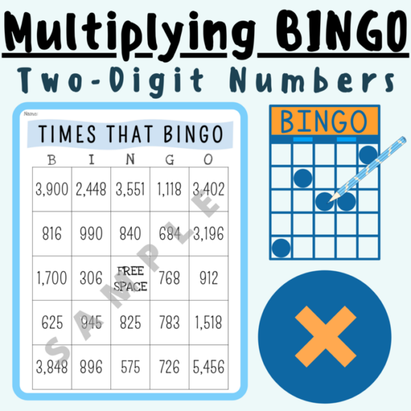 Multiplying Two-Digit Numbers BINGO GAME; For K-5 Teachers and Students in the Math Classroom