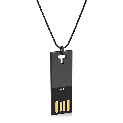 USB Flash Drive- Thumb Drive Memory Stick Pen Drive 128GB Necklace Metal Style Keychain Design (128.gb, Gun Color)