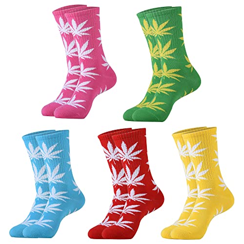 dizzyalpaca Funny Socks Men’s Fun Dress Socks Novelty Fashion Patterned Socks for Women&Men 5-Pair Colored Socks(Size:7-13)