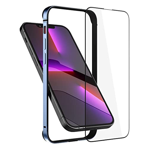 Slim Metal Bumper Case for iPhone 14 Plus/13 Pro Max, Metal Bumper Cover with Soft TPU Inner [No Signal Interference][Support Wireless Charging] for iPhone 14 Plus/13 Pro Max 6.7inch, Sierra Blue