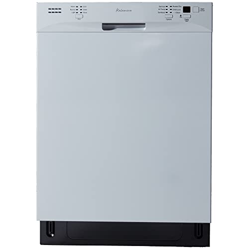 Dishwasher, Kalamera 24 inch Built in Dishwasher with 12/14 Place Settings, 6 Wash Cycles and 4 Temperature + Sanitized Option, Energy Save with Low Water Consumption and Quiet Operation – White