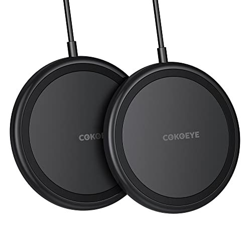 Wireless Charger 2-Pack Qi-Certified 10W for iPhone Wireless Charger Pad COKOEYE, Max Fast Wireless Phone Charger for iPhone 14/14 Plus/14 Pro/14 ProMax/13 Series/12/11/Samsung S22/S21/S20/AirPods Pro