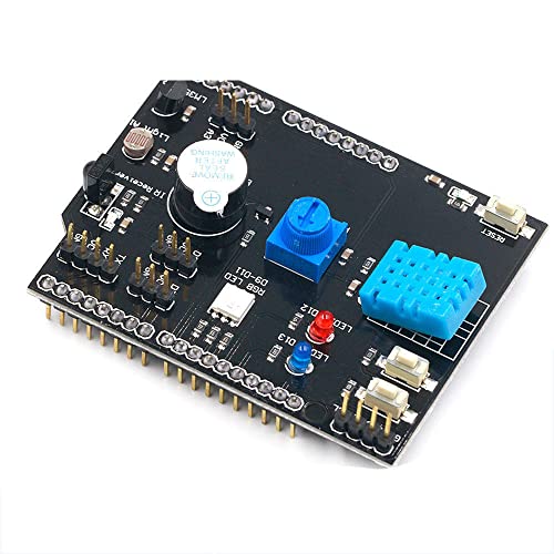 DHT11 LM35 Temperature Humidity Sensor Multifunction Expansion Board Adapter for Arduino UNO R3 RGB LED IR Receiver Buzzer I2C