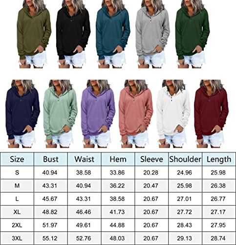 ROSELINLIN Womens Hoodies Sweatshirts Long Sleeve Pullover Tops Casual Loose Fit Button Down Black Top M | The Storepaperoomates Retail Market - Fast Affordable Shopping
