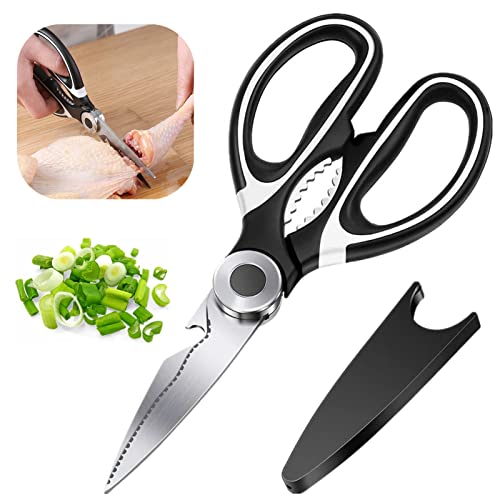 kitchen Shears Stainless Steel Kitchen Scissors Heavy Duty Dishwasher Safe Sharp Utility Poultry Meat Scissors For Food Cutting All Purpose kitchen Scissors For Chicken Fish Vegetables Nuts Easy Hold