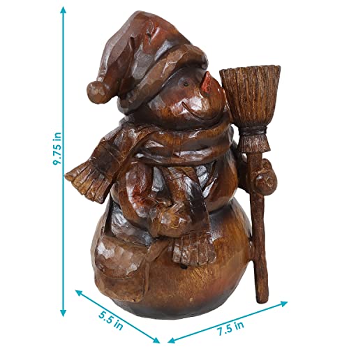 Sunnydaze Snowman Holding Broom Indoor Christmas Decor Figurine – Winter Holiday Decorative Statue Centerpiece for Home Interior – Rustic Decoration for Table, Shelf, Hearth and Mantel – 9.75-Inch | The Storepaperoomates Retail Market - Fast Affordable Shopping