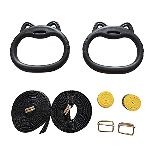 Gymnastic Rings, Pull Up Exercise Rings, Exercise Doorway Trapeze Swing, Non-Slip Rings for Home Gym Full Body Workout Outdoor Playground