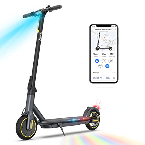 TOMOLOO PRO Electric Scooters Adults Portable -8.5″ Solid Tires Commuter Electric Scooter for Adults with Smart APP, 500W Motor Up to 15.5 MPH & 21.7 Miles Long-Range Battery E Scooters.