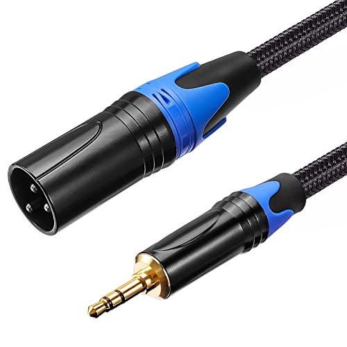 XLR Male to 3.5mm Stereo Male to XLR Male Audio Cable 10 FT SKAPADEN, Black
