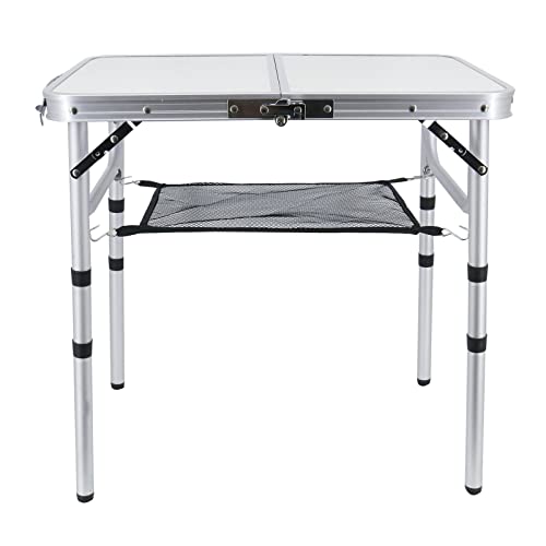 SearQing Portable Folding Table, 3 Adjustable Height Foldable Camping Table with Carrying Bag for Camping Picnic, Beach, RV, Shower, Backyard 24in x 16 in