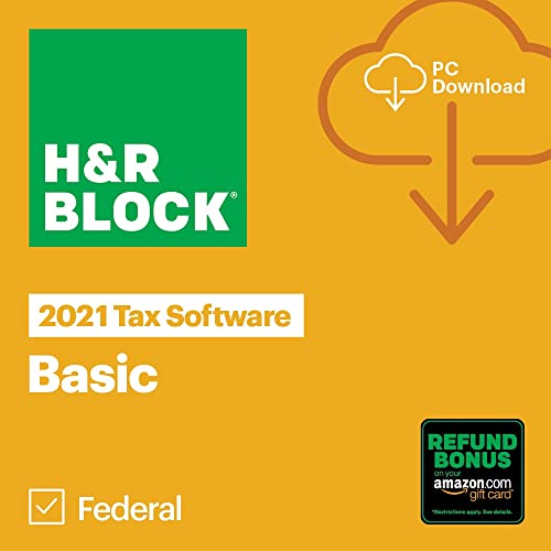 H&R Block Tax Software Basic 2021 Windows [PC Download] [Old Version]