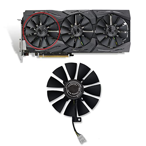 Cavabien 89MM FDC10U12S9-C FDC10H12S9-C T129215SU Video Card Fan Replacement for ASUS GTX 980 Ti R9 390X 390 GTX 1060 1070 1080 Ti RX 480 RX480 Graphics Card Cooling Fan (Fan-A-4 Pin)…