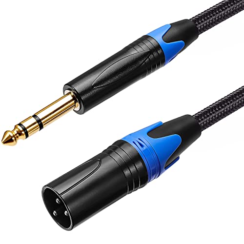 1/4 to XLR Male Cables – Quarter to XLR Balanced Stereo Cables SKAPADEN – 10 Feet, Black