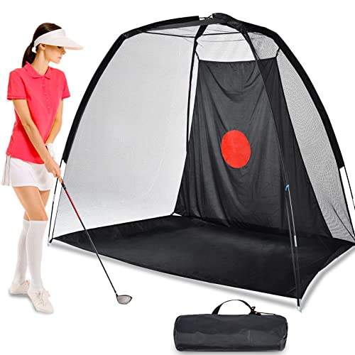 Golf Driving Net,Golf Hitting Net,8x6FTGolf Hitting Training Aids , Carry Bag and Target Cloth ,Chipping net, Golf Training Aids Equipment,Men Kids Indoor Outdoor Sports Game.