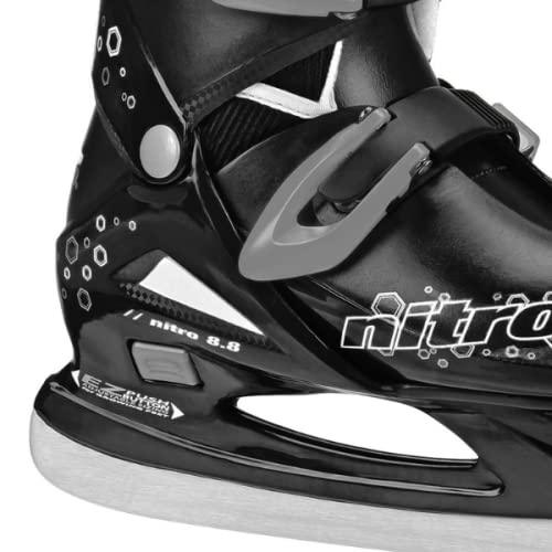 Lake Placid Boys Nitro 8.8 Adjustable Figure Ice Skate, Grey/Black, Medium (1-4) | The Storepaperoomates Retail Market - Fast Affordable Shopping