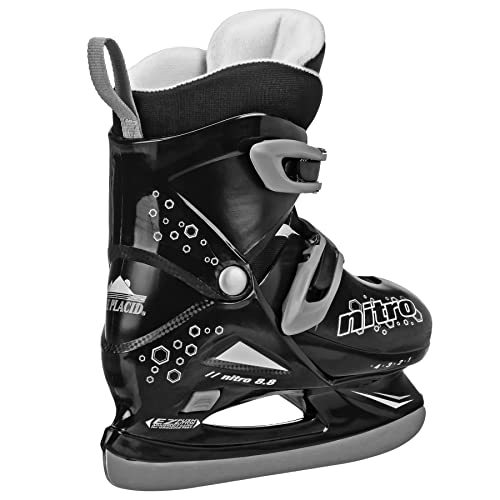 Lake Placid Boys Nitro 8.8 Adjustable Figure Ice Skate, Grey/Black, Medium (1-4) | The Storepaperoomates Retail Market - Fast Affordable Shopping
