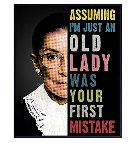Ruth Bader Ginsburg Poster 8×10 – Ruth Bader Ginsburg Gifts – Lawyer Gifts for Women, Men, Attorney – Notorious RBG Poster – Wall Art Decor Home Office Room Decoration Print – Supreme Court Judge