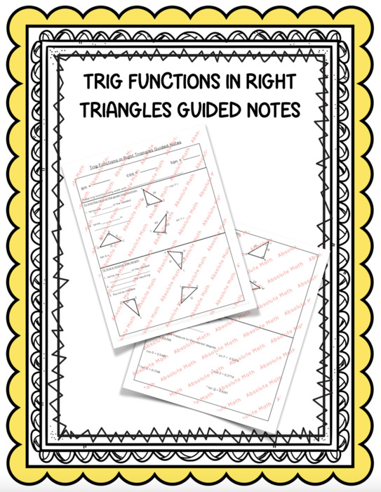 Trig Functions in Right Triangles Guided Notes | The Storepaperoomates Retail Market - Fast Affordable Shopping