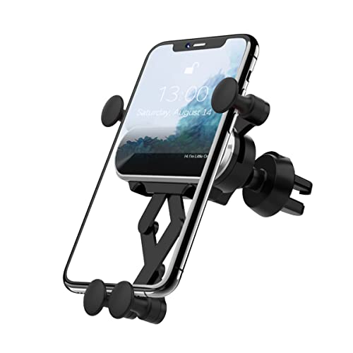 Phone Holder Mount for Car, Adjustable Durable Gravity Phone Holder for Air Vent with Clip, Compatible with 4-7″ Mobile Phones, Devices, Fit for Most Cars, Car Accessories (Silver)