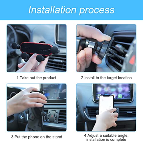 Phone Holder Mount for Car, Adjustable Durable Gravity Phone Holder for Air Vent with Clip, Compatible with 4-7″ Mobile Phones, Devices, Fit for Most Cars, Car Accessories (Silver) | The Storepaperoomates Retail Market - Fast Affordable Shopping